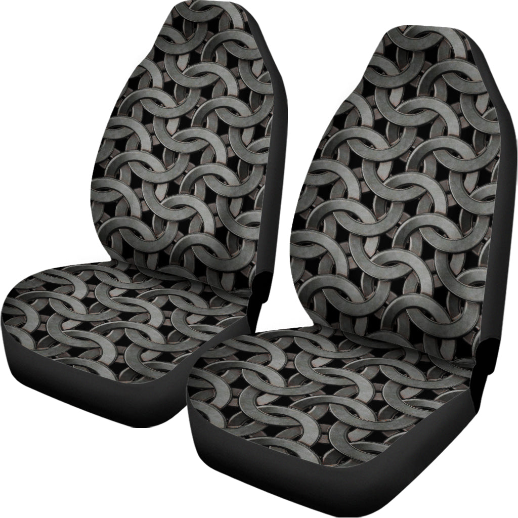 Metal Chainmail Pattern Print Universal Fit Car Seat Covers