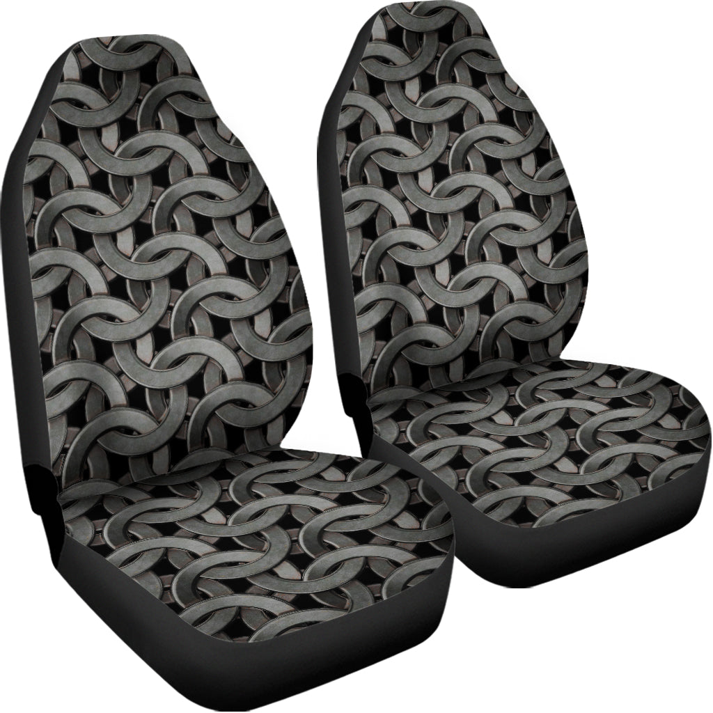 Metal Chainmail Pattern Print Universal Fit Car Seat Covers