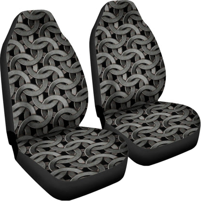 Metal Chainmail Pattern Print Universal Fit Car Seat Covers