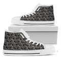 Metal Chainmail Pattern Print White High Top Sneakers