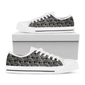 Metal Chainmail Pattern Print White Low Top Sneakers