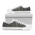 Metal Chainmail Pattern Print White Low Top Shoes