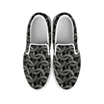 Metal Chainmail Pattern Print White Slip On Shoes