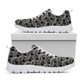 Metal Chainmail Pattern Print White Running Shoes