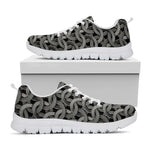 Metal Chainmail Pattern Print White Sneakers