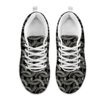 Metal Chainmail Pattern Print White Sneakers