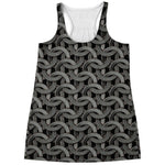 Metal Chainmail Pattern Print Women's Racerback Tank Top