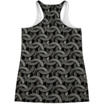 Metal Chainmail Pattern Print Women's Racerback Tank Top