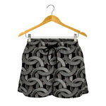 Metal Chainmail Pattern Print Women's Shorts