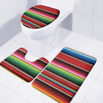 Mexican Serape Blanket Pattern Print 3 Piece Bath Mat Set