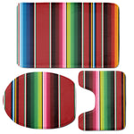 Mexican Serape Blanket Pattern Print 3 Piece Bath Mat Set