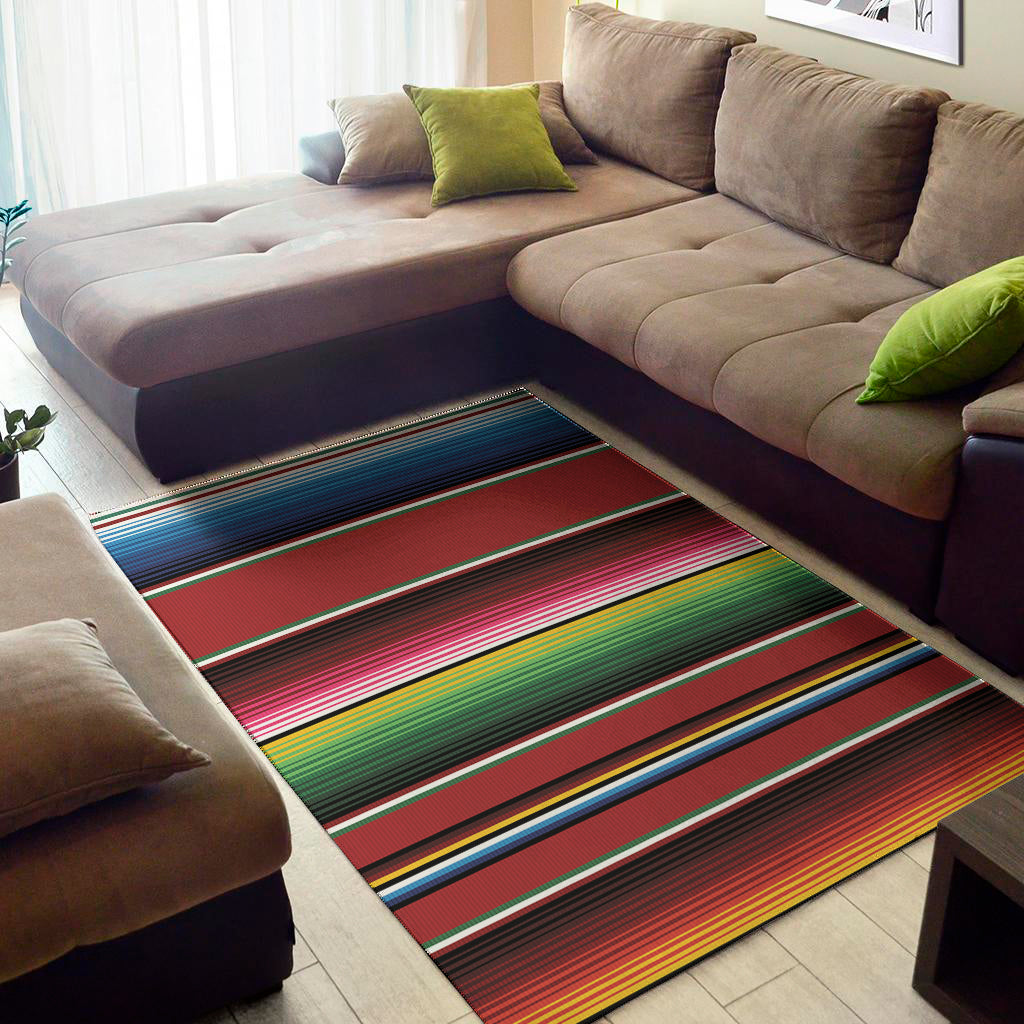 Mexican Serape Blanket Pattern Print Area Rug