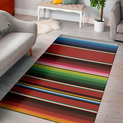Mexican Serape Blanket Pattern Print Area Rug