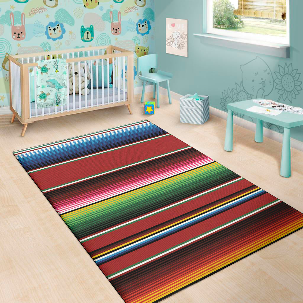 Mexican Serape Blanket Pattern Print Area Rug