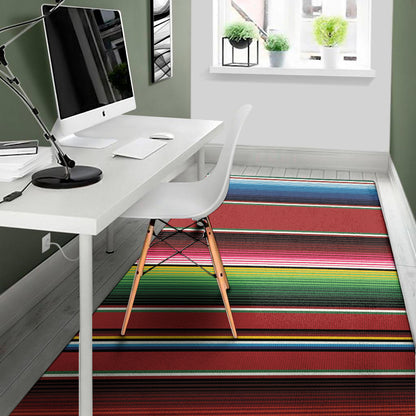 Mexican Serape Blanket Pattern Print Area Rug