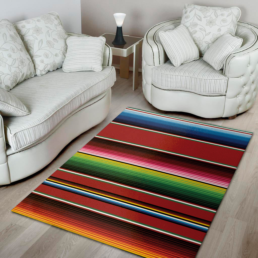 Mexican Serape Blanket Pattern Print Area Rug