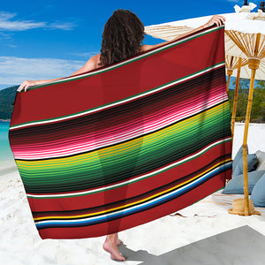 Mexican Serape Blanket Pattern Print Beach Sarong Wrap