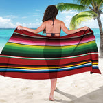 Mexican Serape Blanket Pattern Print Beach Sarong Wrap