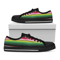 Mexican Serape Blanket Pattern Print Black Low Top Sneakers