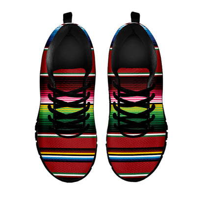 Mexican Serape Blanket Pattern Print Black Sneakers