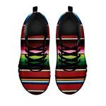 Mexican Serape Blanket Pattern Print Black Sneakers