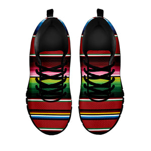 Mexican Serape Blanket Pattern Print Black Sneakers