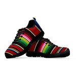 Mexican Serape Blanket Pattern Print Black Sneakers