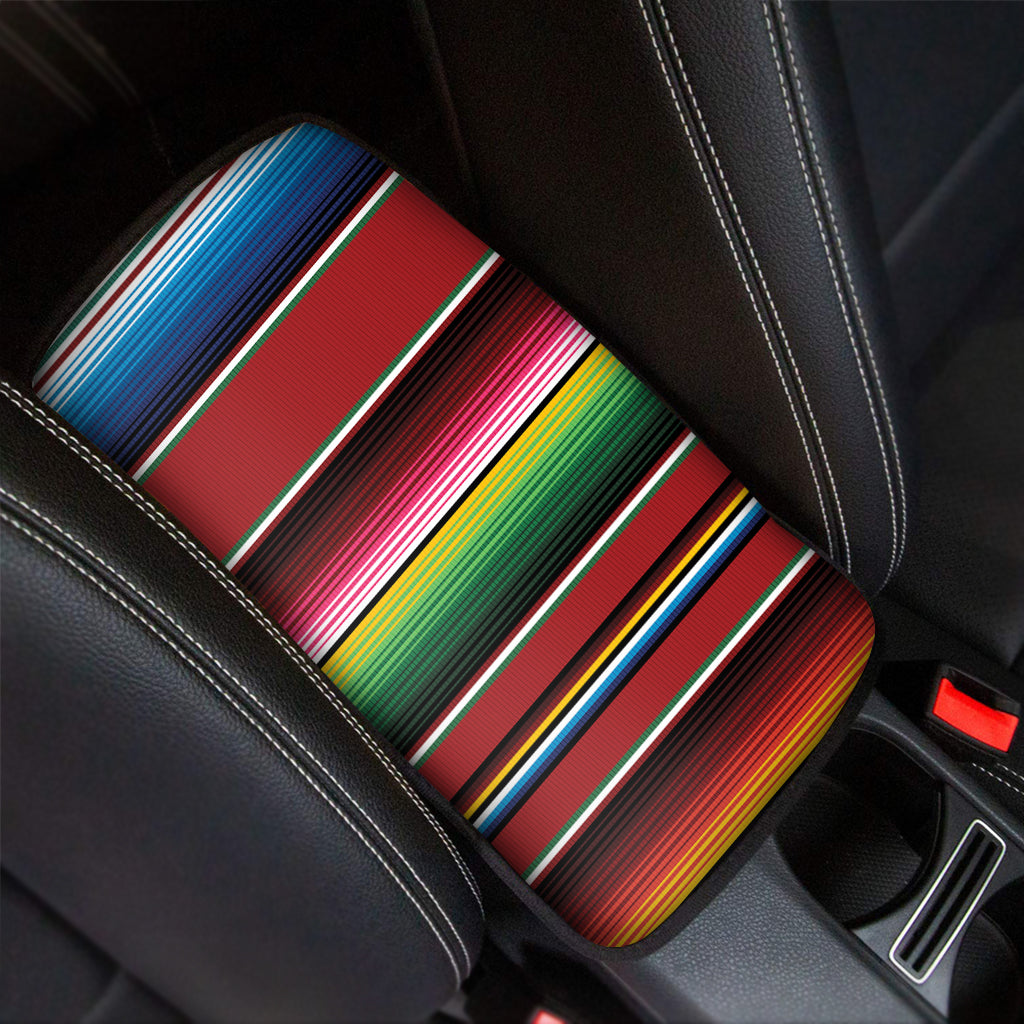 Mexican Serape Blanket Pattern Print Car Center Console Cover