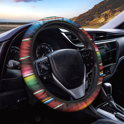 Mexican Serape Blanket Pattern Print Car Steering Wheel Cover