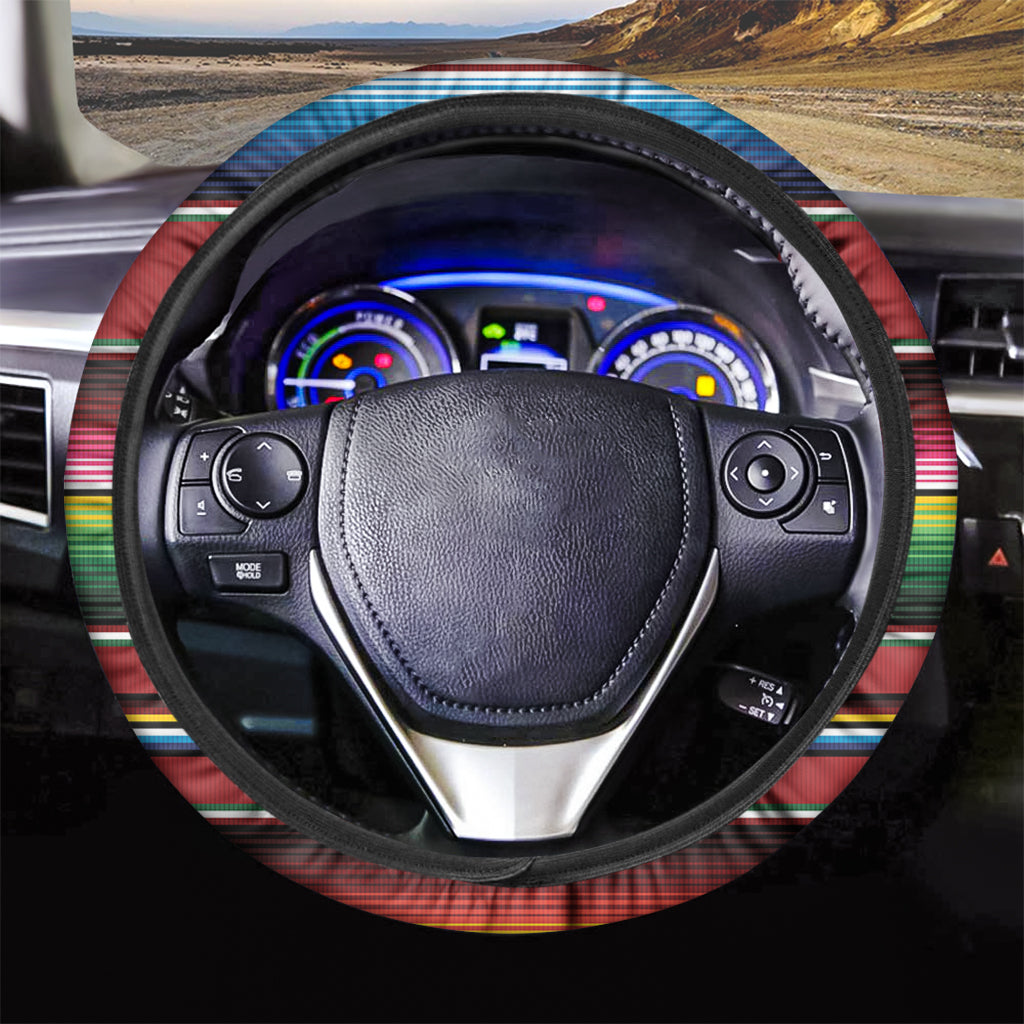 Mexican Serape Blanket Pattern Print Car Steering Wheel Cover