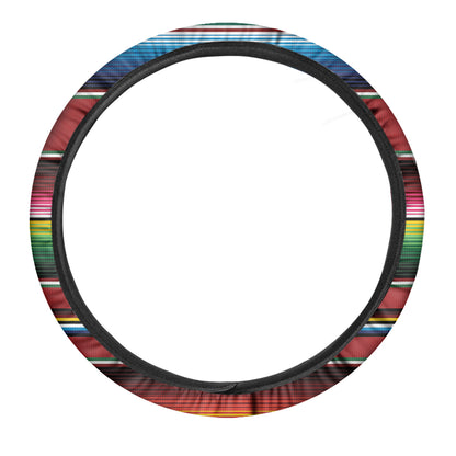 Mexican Serape Blanket Pattern Print Car Steering Wheel Cover