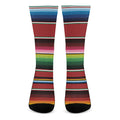 Mexican Serape Blanket Pattern Print Crew Socks