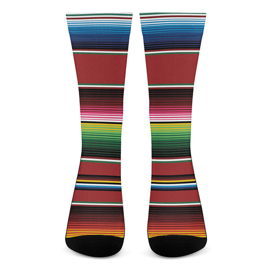 Mexican Serape Blanket Pattern Print Crew Socks