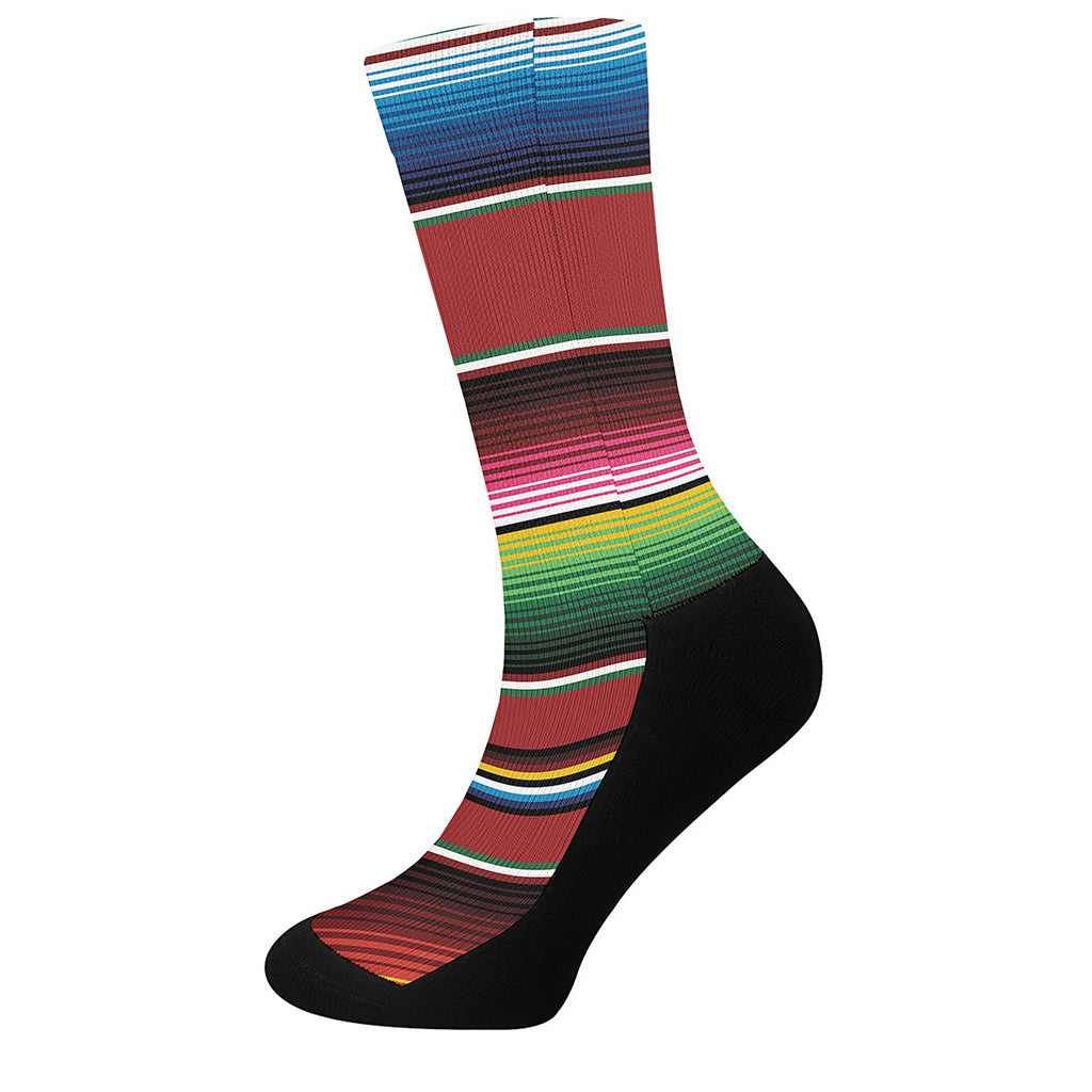Mexican Serape Blanket Pattern Print Crew Socks
