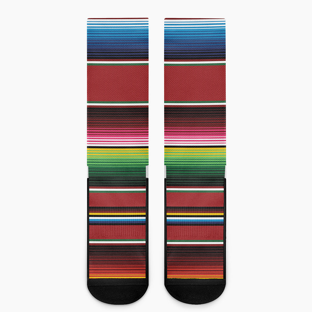 Mexican Serape Blanket Pattern Print Crew Socks