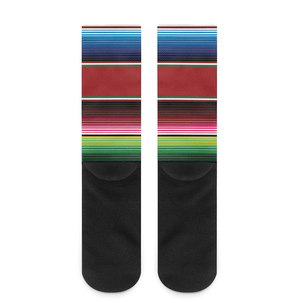 Mexican Serape Blanket Pattern Print Crew Socks