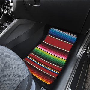 Mexican Serape Blanket Pattern Print Front and Back Car Floor Mats