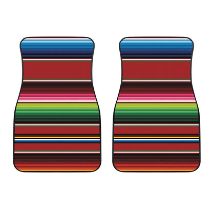 Mexican Serape Blanket Pattern Print Front Car Floor Mats
