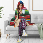 Mexican Serape Blanket Pattern Print Hooded Blanket