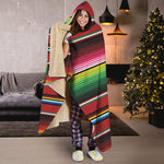 Mexican Serape Blanket Pattern Print Hooded Blanket