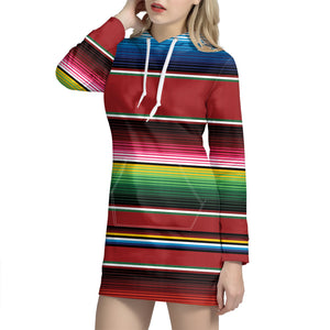 Mexican Serape Blanket Pattern Print Hoodie Dress