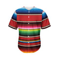 Mexican Serape Blanket Pattern Print Men's Baseball Jersey