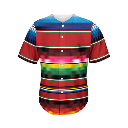 Mexican Serape Blanket Pattern Print Men's Baseball Jersey