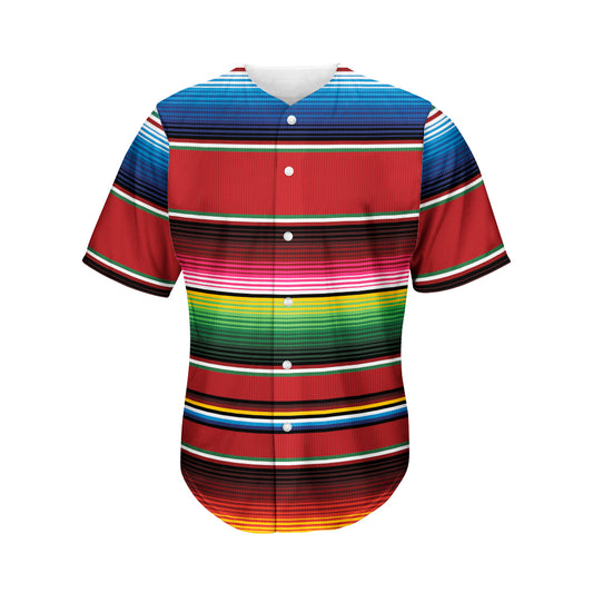 Mexican Serape Blanket Pattern Print Men's Baseball Jersey