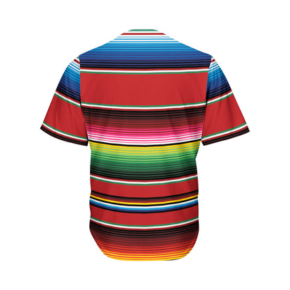 Mexican Serape Blanket Pattern Print Men's Baseball Jersey