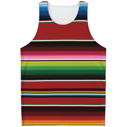 Mexican Serape Blanket Pattern Print Men's Tank Top