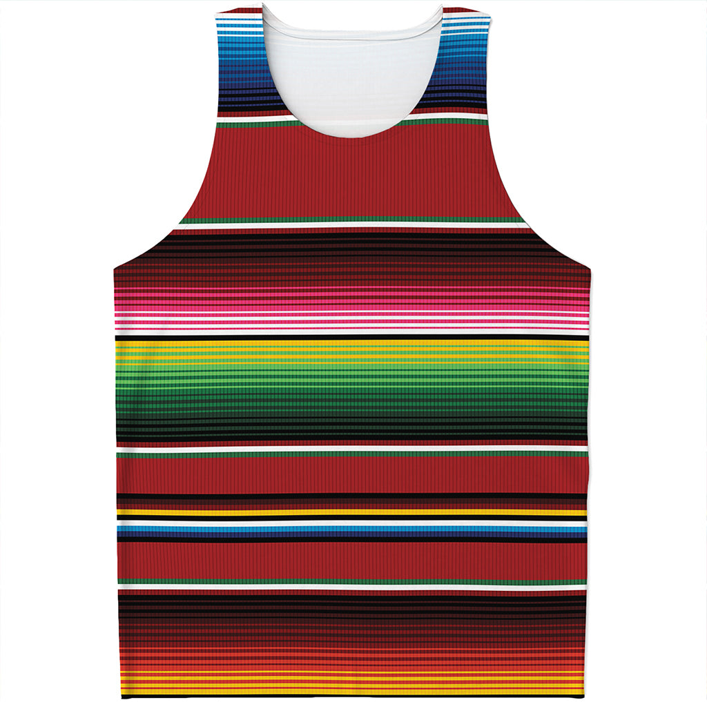 Mexican Serape Blanket Pattern Print Men's Tank Top