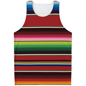 Mexican Serape Blanket Pattern Print Men's Tank Top