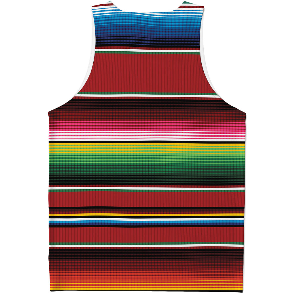 Mexican Serape Blanket Pattern Print Men's Tank Top