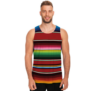 Mexican Serape Blanket Pattern Print Men's Tank Top